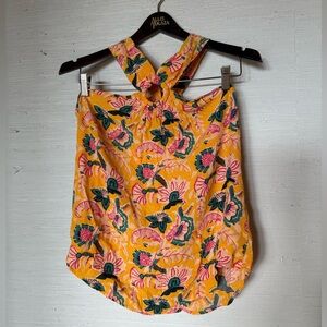 Anthropologie Maeve Yellow Floral Halter Blouse